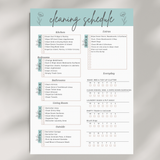 Cleaning Schedule Printable | Daily, Weekly & Monthly Cleaning Checklist | Editable Home Cleaning Planner PDF | Instant Download