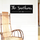 Last Name Family Sign ~ Outdoor Metal Sign, Door Hanger Sign, Metal Monogram Sign, Last Name Sign, Wedding Gift, Split Monogram Sign
