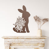 Floral Bunny Sign ~ Metal Porch Sign | Personalized Metal Sign | Farm Porch Sign