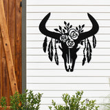 Floral Cow Skull ~ Metal Porch Sign | Personalized Metal Sign | Custom Porch