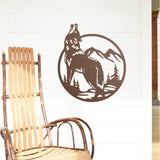 Wolf Scene Gate Sign ~ Metal Porch Sign | Metal Gate Sign | Farm Entrance Sign | Metal Farmhouse