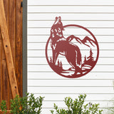 Wolf Scene Gate Sign ~ Metal Porch Sign | Metal Gate Sign | Farm Entrance Sign | Metal Farmhouse