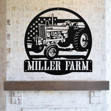 Tractor Family Name Sign ~ Metal Porch Sign | Metal Gate Sign | Farm Entrance Sign | Metal Farmhouse