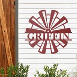 Windmill Monogram Sign ~ Metal Porch Sign | Metal Gate Sign | Farm Entrance Sign | Metal Farmhouse