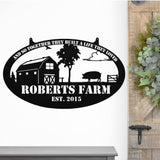 Pig Farm Monogram Sign ~ Metal Porch Sign | Metal Gate Sign | Farm Entrance Sign | Metal Farmhouse