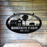 Pig Farm Monogram Sign ~ Metal Porch Sign | Metal Gate Sign | Farm Entrance Sign | Metal Farmhouse