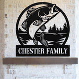 Fishing Monogram Sign ~ Metal Porch Sign | Metal Gate Sign | Farm Entrance Sign | Metal Farmhouse