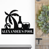 Custom Family Pool Sign ~ Metal Porch Sign | Outdoor Sign | Front Door Sign | Metal Pool Sign