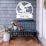 Custom Eagle Family Sign ~ Metal Porch Sign - Outdoor Sign - Front Door Sign - Metal Mountain Sign - Woodland Sign
