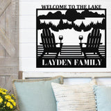 Welcome To The Lake Custom Name Sign ~ Metal Porch Sign - Outdoor Sign - Front Door Sign - Metal Lake Sign - Lake House