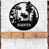 Moose Wildlife Name Sign ~ Metal Porch Sign | Outdoor Sign | Front Door Sign | Metal Hunting Sign | Cabin Sign