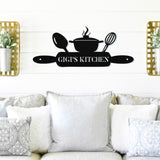 Custom Gigi's Kitchen ~ Outdoor Metal Sign, Metal Sign, Wedding Gift, Personalized Metal Sign, Gift For Couple, Metal Wall Art