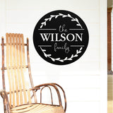 Family Metal Name Sign ~ Outdoor Metal Sign, Door Hanger Sign, Metal Monogram Sign, Last Name Sign, Wedding Gift, Split Monogram Sign