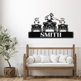 Four Wheel Family Custom Sign ~ Metal Porch Sign - Outdoor Sign - Personalized Metal Sign - Four Wheeler Sign