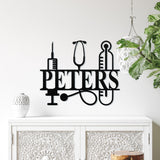 Nurse Custom Name Sign ~ Metal Porch Sign - Outdoor Sign - Personalized Metal Sign - Occupational Sign