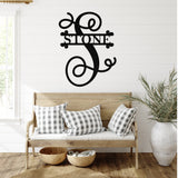 Monogram Last Name Sign ~ Metal Porch Sign - Outdoor Sign - Personalized Metal Sign - Family Monogram Sign