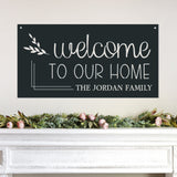 Welcome To Our Home Custom Sign ~ Outdoor Metal Sign, Door Hanger Sign, Last Name Sign, Wedding Gift, Personalized Metal Sign