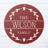 Monogram Heart Wreath Sign ~ Outdoor Metal Sign, Door Hanger Sign, Last Name Sign, Wedding Gift, Personalized Metal Sign, Gift For Couple