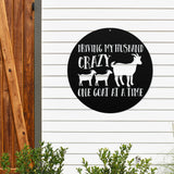 Driving My Husband Crazy One Goat At A Time ~ Metal Porch Sign | Personalized Metal Sign | Custom Porch