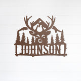 Personalized Deer Monogram Sign ~ Metal Porch Sign | Personalized Metal Sign | Custom Porch