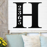 Monogram Home Number Sign ~ Metal Porch Sign, House Number Sign, Metal Address Number Sign, Steel Address Plaque Sign, Home Number Sign