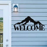 Mountain Welcome Metal Sign ~ Outdoor Metal Sign, Door Hanger Sign, Last Name Sign, Personalized Metal Sign, Gift For Couple, Porch Sign