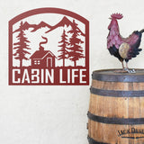 Cabin Life ~ Metal Porch Sign | Metal Gate Sign | Farm Entrance Sign | Metal Farmhouse