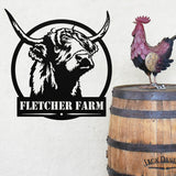 Custom Highland Cow Farm Welcome Sign ~ Metal Porch Sign | Metal Gate Sign | Farm Entrance Sign | Metal Farmhouse