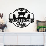 Farm Fresh Milk Sign ~ Metal Porch Sign | Metal Gate Sign | Farm Entrance Sign | Metal Farmhouse