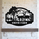 Custom Hunting Deer Monogram ~ Metal Porch Sign | Metal Gate Sign | Farm Entrance Sign | Metal Farmhouse