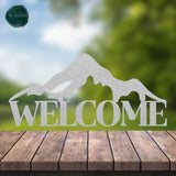 Mountain Welcome Metal Sign ~ Outdoor Metal Sign, Door Hanger Sign, Last Name Sign, Personalized Metal Sign, Gift For Couple, Porch Sign