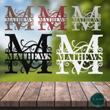 Custom Monogram Family Sign ~ Outdoor Metal Sign, Door Hanger Sign, Last Name Sign, Wedding Gift, Personalized Metal Sign, Gift For Couple