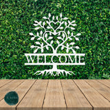 Welcome Family Tree Sign ~ Outdoor Metal Sign, Door Hanger Sign, Last Name Sign, Personalized Metal Sign, Gift For Couple, Porch Sign