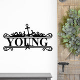Nautical Last Name Sign ~ Metal Porch Sign - Outdoor Sign - Front Door Sign - Metal Lake Sign - Lake House