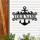 Anchor Last Name Sign ~ Metal Porch Sign - Outdoor Sign - Front Door Sign - Metal Lake Sign - Lake House