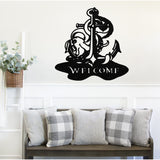 Squid Welcome Sign ~ Metal Porch Sign - Outdoor Sign - Front Door Sign - Metal Beach Sign - Beach House