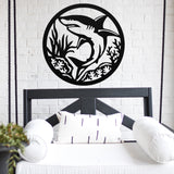 Shark Round Sign ~ Metal Porch Sign - Outdoor Sign - Front Door Sign - Metal Beach Sign - Beach House