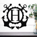 Anchor Monogram Sign ~ Metal Porch Sign - Outdoor Sign - Front Door Sign - Metal Lake Sign - Lake House