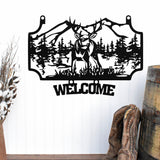 Deer Welcome Gate Sign ~ Metal Porch Sign | Outdoor Sign | Front Door Sign | Metal Hunting Sign | Cabin Sign