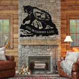 Bear Home Address Sign ~ Metal Porch Sign | Outdoor Sign | Front Door Sign | Metal Hunting Sign | Cabin Sign