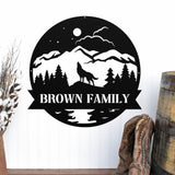 Wolf Custom Family Sign ~ Metal Porch Sign | Outdoor Sign | Front Door Sign | Cabin Sign