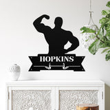 Weight Lifting Metal Sign ~ Metal Porch Sign - Outdoor Sign - Personalized Metal Sign - Workout Room Sign