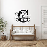 Last Name Monogram Sign ~ Outdoor Metal Sign, Door Hanger Sign, Metal Monogram Sign, Last Name Sign, Wedding Gift, Housewarming Gift