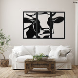 Cow Face Three Piece Set ~ Metal Porch Sign - Outdoor Sign - Personalized Metal Sign - Family Monogram Sign