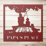 Son And Father Fishing Custom Sign ~ Metal Porch Sign - Outdoor Sign - Front Door Sign - Metal Lake Sign - Lake House