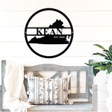 Welcome State Last Name Sign ~ Outdoor Metal Sign, Door Hanger Sign, Last Name Sign, Personalized Metal Sign, Gift For Couple, Porch Sign