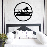 Welcome State Last Name Sign ~ Outdoor Metal Sign, Door Hanger Sign, Last Name Sign, Personalized Metal Sign, Gift For Couple, Porch Sign