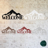 Mountain Welcome Metal Sign ~ Outdoor Metal Sign, Door Hanger Sign, Last Name Sign, Personalized Metal Sign, Gift For Couple, Porch Sign