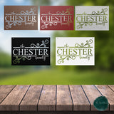 Steel Family Name Sign ~ Outdoor Metal Sign, Door Hanger Sign, Last Name Sign, Wedding Gift, Personalized Metal Sign, Gift For Couple