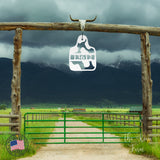 House Number Cow Tag Sign ~ Metal Porch Sign | Metal Gate Sign | Farm Entrance Sign | Metal Farmhouse | Cow Sign | Highland Cow